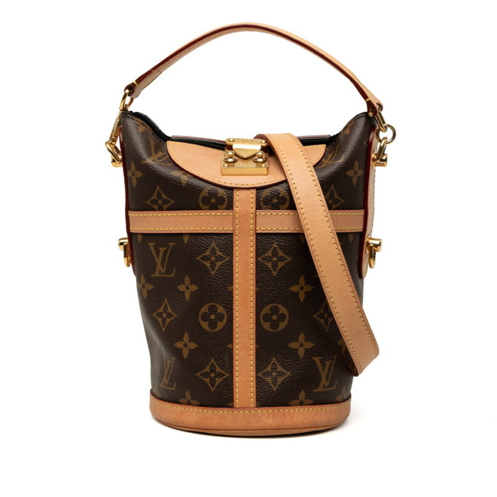 Louis Vuitton Monogram Duffle Bag, Handbag, Shoulder 2-Way, M43587, Brown Lea...
